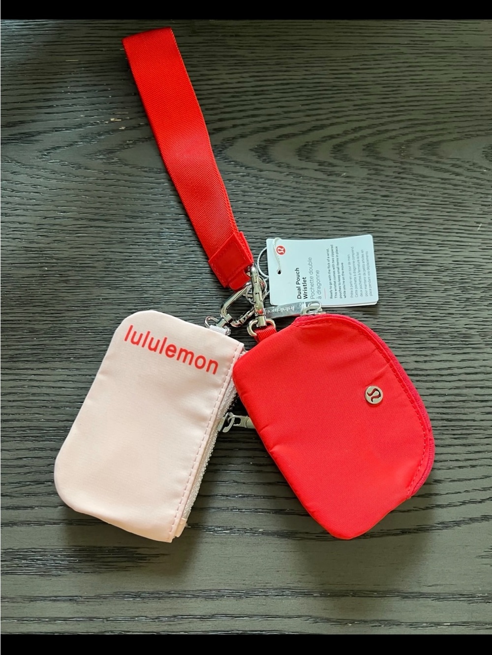 lululemon athletica Dual Zip Mini Pouches – Red & Light Pink